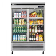 Turbo Air TSR - 49GSD - N, Super Deluxe 2 Glass Doors Refrigerator, Bottom Mount