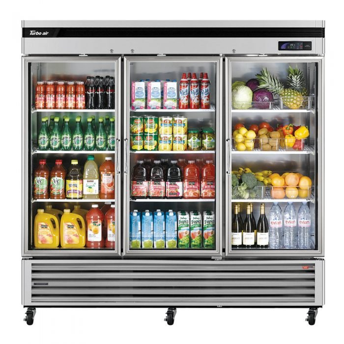 Turbo Air TSR - 72GSD - N, Super Deluxe Three Glass Doors Refrigerator, Bottom Mount