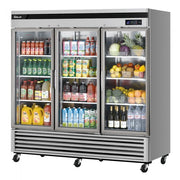 Turbo Air TSR - 72GSD - N, Super Deluxe Three Glass Doors Refrigerator, Bottom Mount