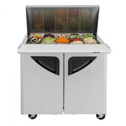 Turbo Air TST - 36SD - 15 - N6, Double Doors Mega Top Unit Refrigerated Sandwich Prep Table