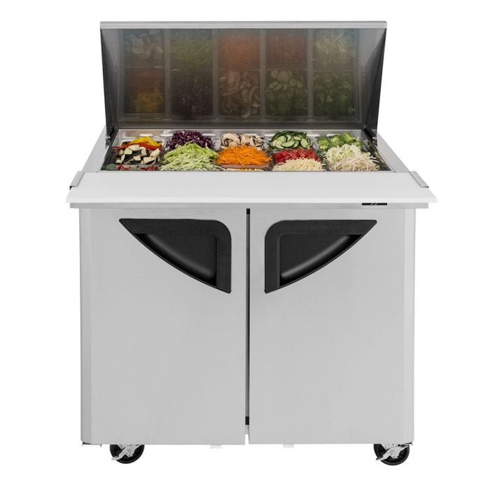 Turbo Air TST - 36SD - 15 - N6, Double Doors Mega Top Unit Refrigerated Sandwich Prep Table