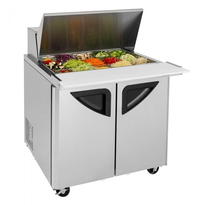 Turbo Air TST - 36SD - 15 - N6, Double Doors Mega Top Unit Refrigerated Sandwich Prep Table