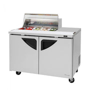 Turbo Air TST - 48SD - 08S - N - CL, 2 Solid Doors Sandwich/Salad Unit / 28 Clear Lid - Right side workstation, Prep Table