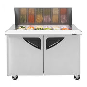 Turbo Air TST - 48SD - 18 - N, 2 Solid Doors Mega Top Unit Refrigerated Sandwich Prep Table