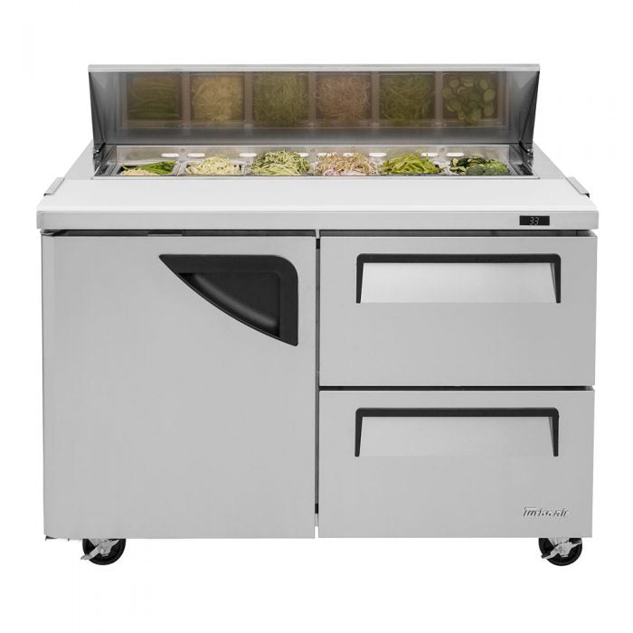 Turbo Air TST - 48SD - D2 - N, 1 Solid Door+2 Drawers Refrigerated Sandwich/Salad Unit