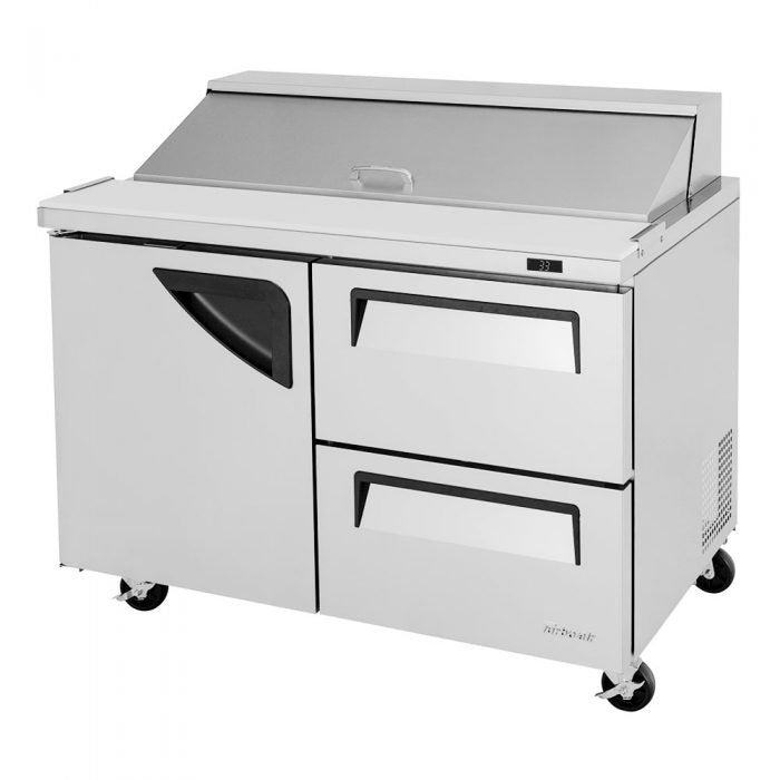 Turbo Air TST-48SD-D2-N, 1 Solid Door+2 Drawers Refrigerated Sandwich/Salad Unit