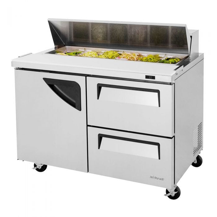 Turbo Air TST - 48SD - D2 - N, 1 Solid Door+2 Drawers Refrigerated Sandwich/Salad Unit