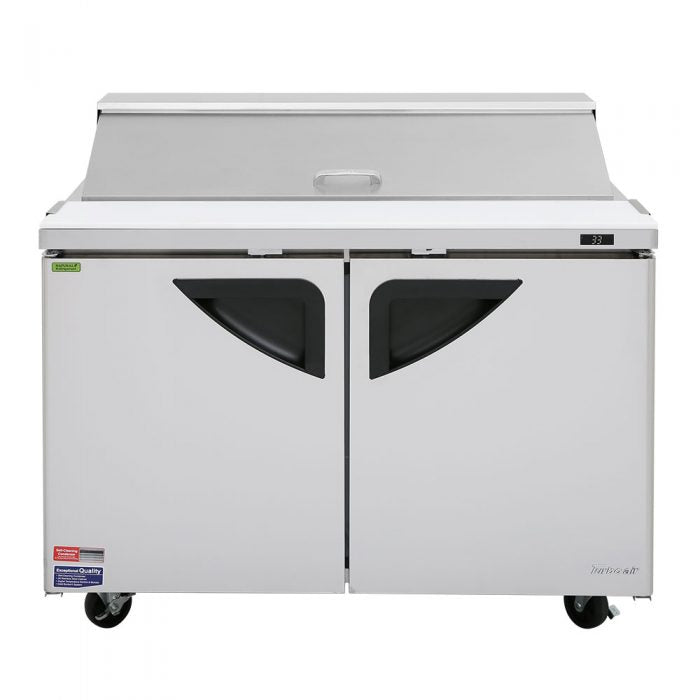Turbo Air TST - 48SD - N, 2 Solid Doors Refrigerated Sandwich/Salad Unit Prep Table