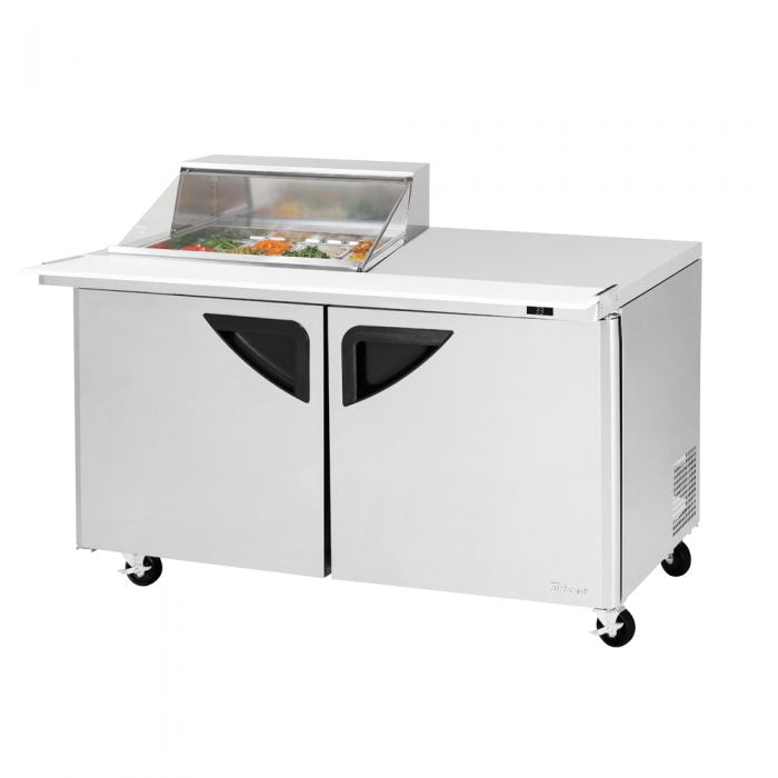 Turbo Air TST - 60SD - 12M - N - CL, 2 Solid Doors Mega Top Unit / 28 Mega Clear Lid - Right side workstation, Prep Table
