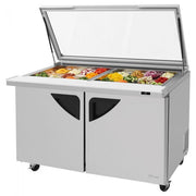 Turbo Air TST - 60SD - 24 - N - GL, 2 Solid Doors Mega Top Unit w/ Glass Lid Refrigerated Sandwich Prep Table