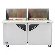 Turbo Air TST - 60SD - 24 - N, 2 Solid Doors Mega Top Unit Refrigerated Sandwich Prep Table