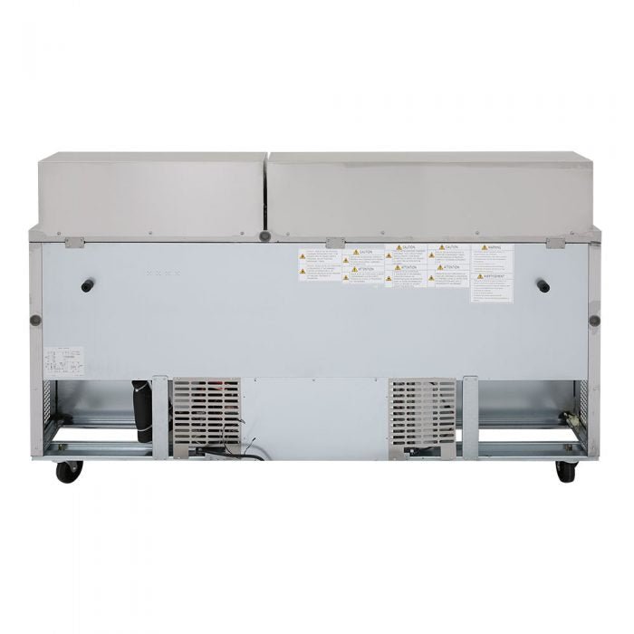 Turbo Air TST - 72SD - 30 - N, 3 Solid Doors Mega Top Unit Refrigerated Sandwich Prep Table