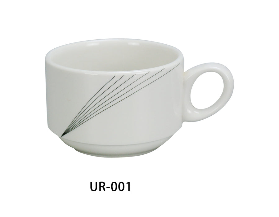 Yanco UR-001 Urban Line Stackable Coffee/Tea Cup, 7-oz, 3.5″ Diameter, China, Bone White, Pack of 36