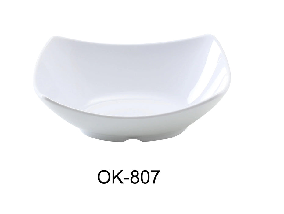 Yanco OK-807 Osaka-1 Bowl, Rectangular, 12 oz Capacity, 6.75″ Length, 5.125″ Width, 1.75″ Height, Melamine, White Color, Pack of 48