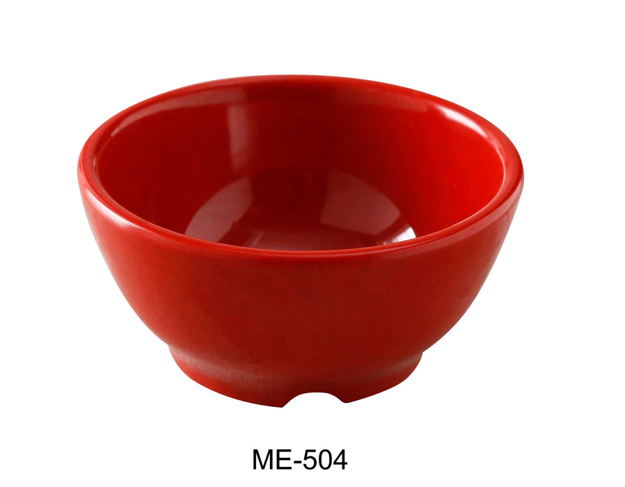 Yanco ME-504 Mexico Bowl, 10 oz Capacity, 4.5″ Diameter, 2″ Height, Melamine, Red Color with Black Speckled, Pack of 48