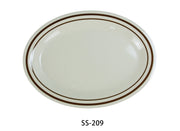 Yanco SS - 209 Sesame Oval Platter, 9.5"‚ Length, 7.25"‚ Width, Melamine, Pack of 24