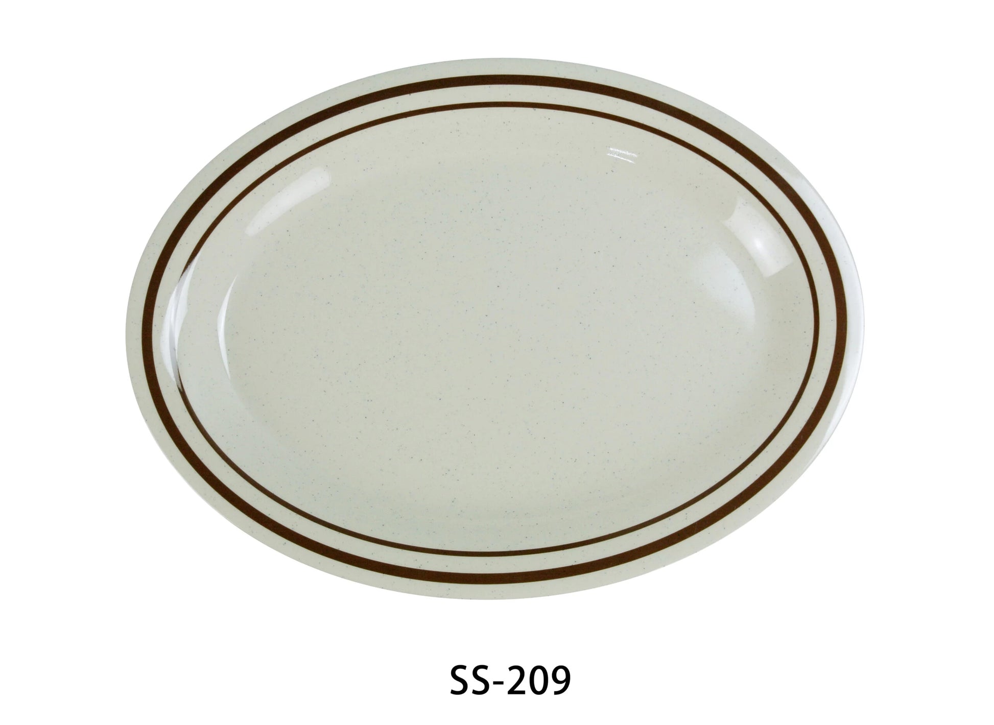 Yanco SS - 209 Sesame Oval Platter, 9.5"‚ Length, 7.25"‚ Width, Melamine, Pack of 24