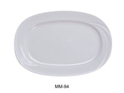 Yanco MM - 94 Miami Rectangular Platter, 14"‚ Length x 10"‚ Width, China, Bone White, Pack of 12
