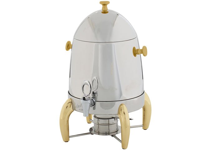 Winco 903A Virtuoso Coffee Urn with Gold Legs & Handle, 3 Gallon, Two - Tone