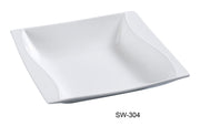 Yanco SW - 304 Sea Wave 3.75"‚ Dessert Dish, Square, 2 - oz, China, Bone White, Pack of 48