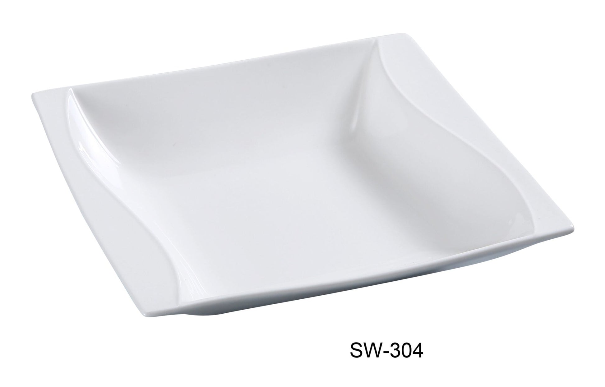 Yanco SW - 304 Sea Wave 3.75"‚ Dessert Dish, Square, 2 - oz, China, Bone White, Pack of 48