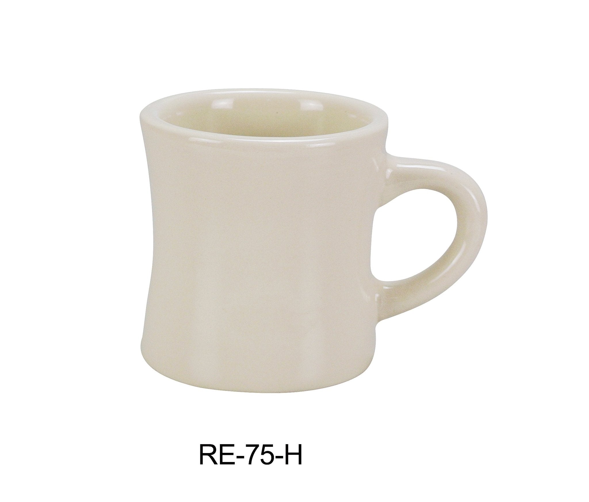 Yanco RE - 75 - H Recovery Hartford Mug, 8 oz Capacity, 3.5"‚ Height, 3.5"‚ Diameter, China, American White Color, Pack of 36