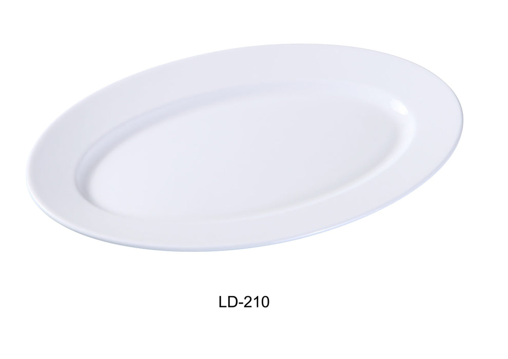 Yanco LD-210 London Platter, 10″ Length x 6.75″ Width, China, Bone White, Pack of 24