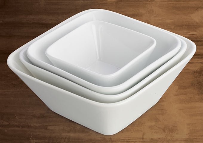 Ardesia Laurets 4 - 1/2"Sq China Square Bowl, Bright White, 24 pcs/case