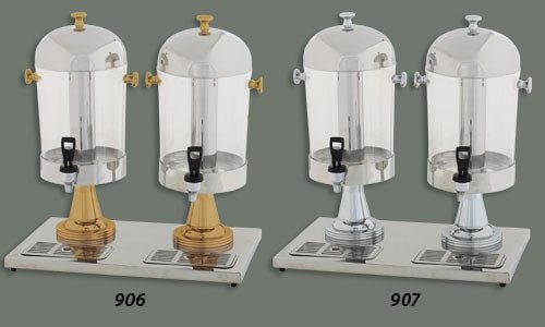 Winco 906 Double Juice Dispenser with Gold Leg