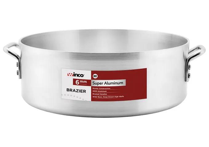 WINCO AXHB - 18 Extra Heavy Duty 1/4" (6 mm) Aluminum Brazier - 18 Quarts