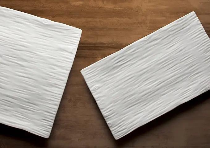 Winco Dalmata, Creamy White Rectangular platter 15 - 3/4" x 9 - 1/8", WDP002 - 203