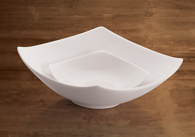 Winco Lera WDP013 - 104 Deep Square Bowl - 6", China, Bright White