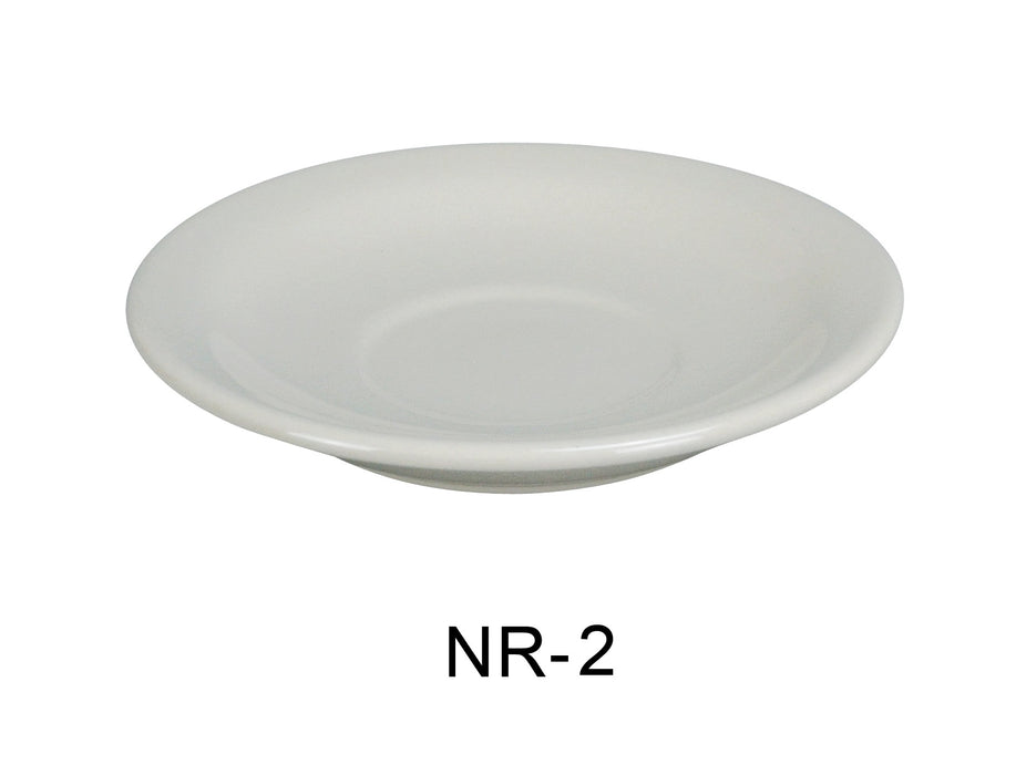 Yanco NR-2 Normandy Saucer, Narrow Rim, 5.5″ Diameter, China, American White Color, Pack of 36