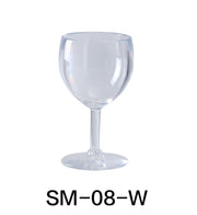 Yanco SM - 08 - W Stemware Wine Glass, 8 oz Capacity, 3"‚ Diameter, 5.5"‚ Height, Plastic, Clear Color, Pack of 24