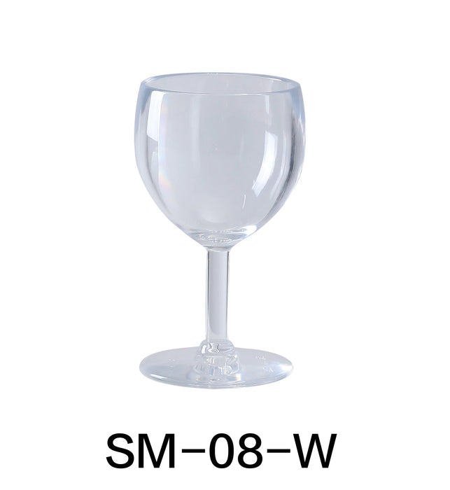 Yanco SM-08-W Stemware Wine Glass, 8 oz Capacity, 3″ Diameter, 5.5″ Height, Plastic, Clear Color, Pack of 24