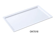 Yanco OK - 7018 Osaka - 2 Display Plate, Rectangular, 18"‚ Length, 12"‚ Width, Melamine, White Color, Pack of 6
