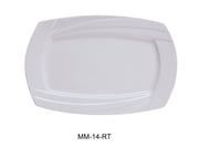 Yanco MM - 14 - RT Miami Rectangular Plate, 14"‚ Length x 9"‚ Width, China, Bone White, Pack of 12
