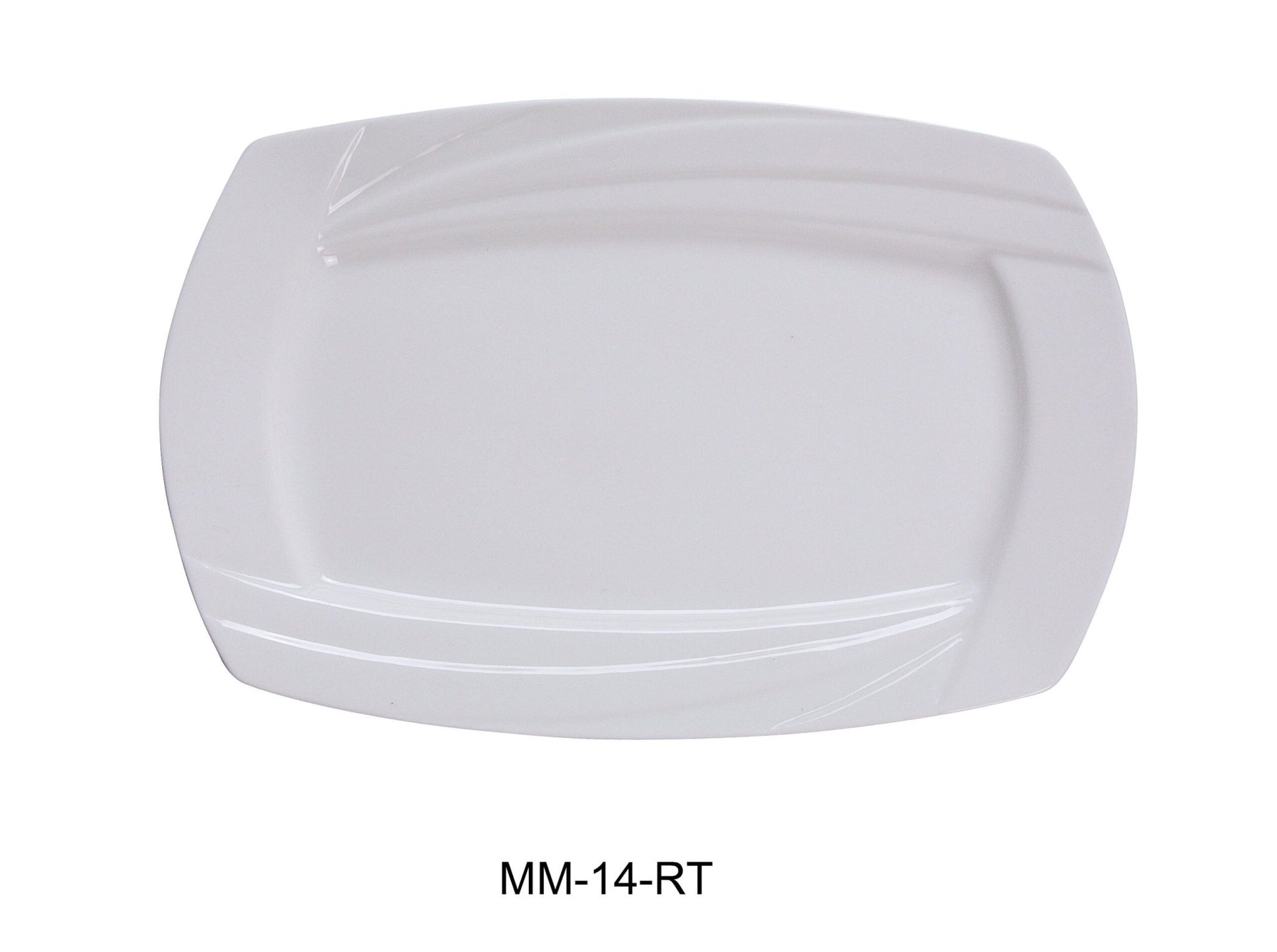 Yanco MM - 14 - RT Miami Rectangular Plate, 14"‚ Length x 9"‚ Width, China, Bone White, Pack of 12