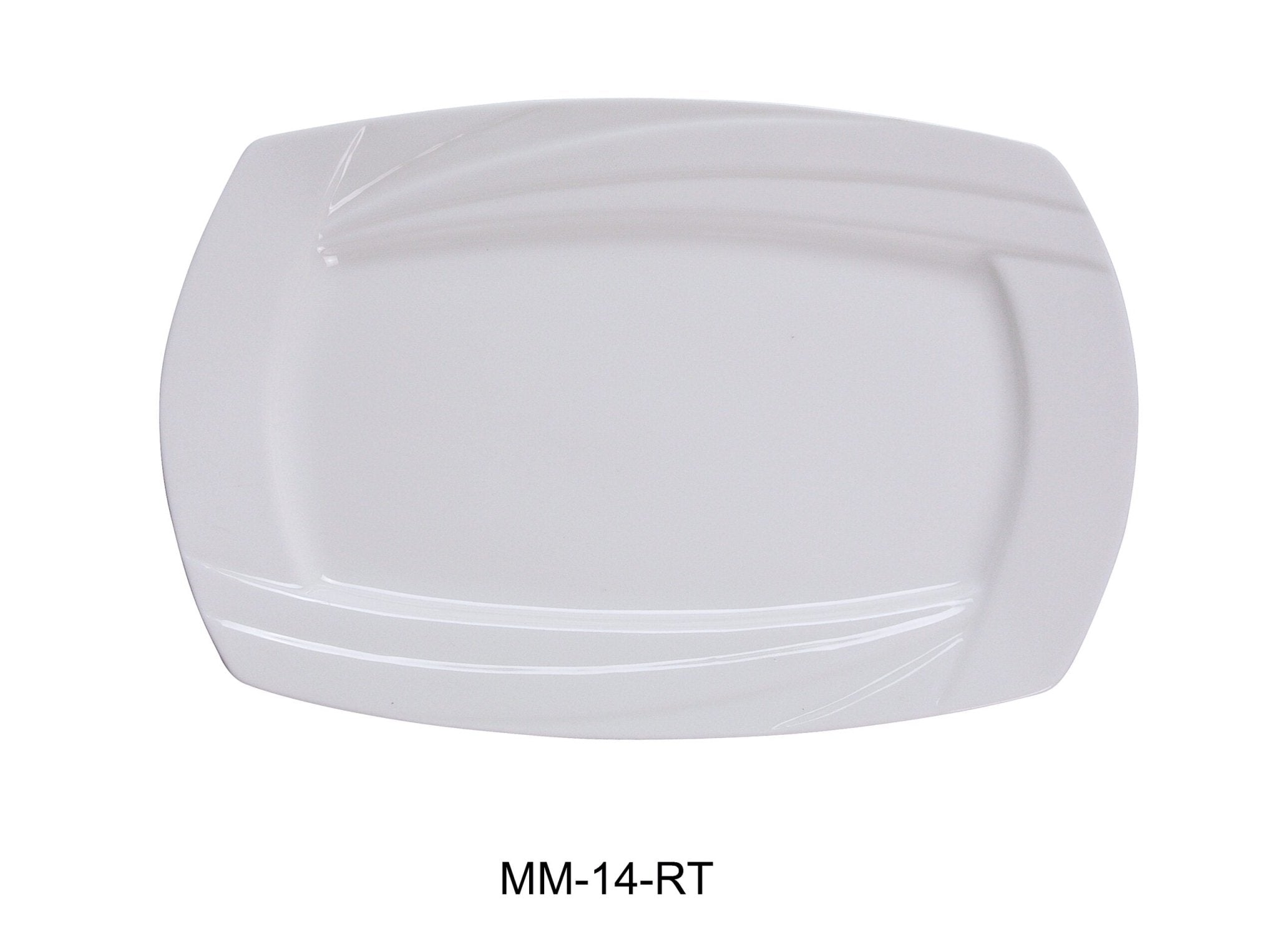 Yanco MM - 14 - RT Miami Rectangular Plate, 14"‚ Length x 9"‚ Width, China, Bone White, Pack of 12