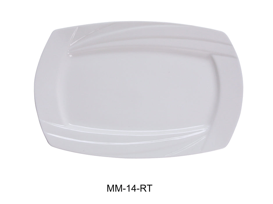 Yanco MM-14-RT Miami Rectangular Plate, 14″ Length x 9″ Width, China, Bone White, Pack of 12