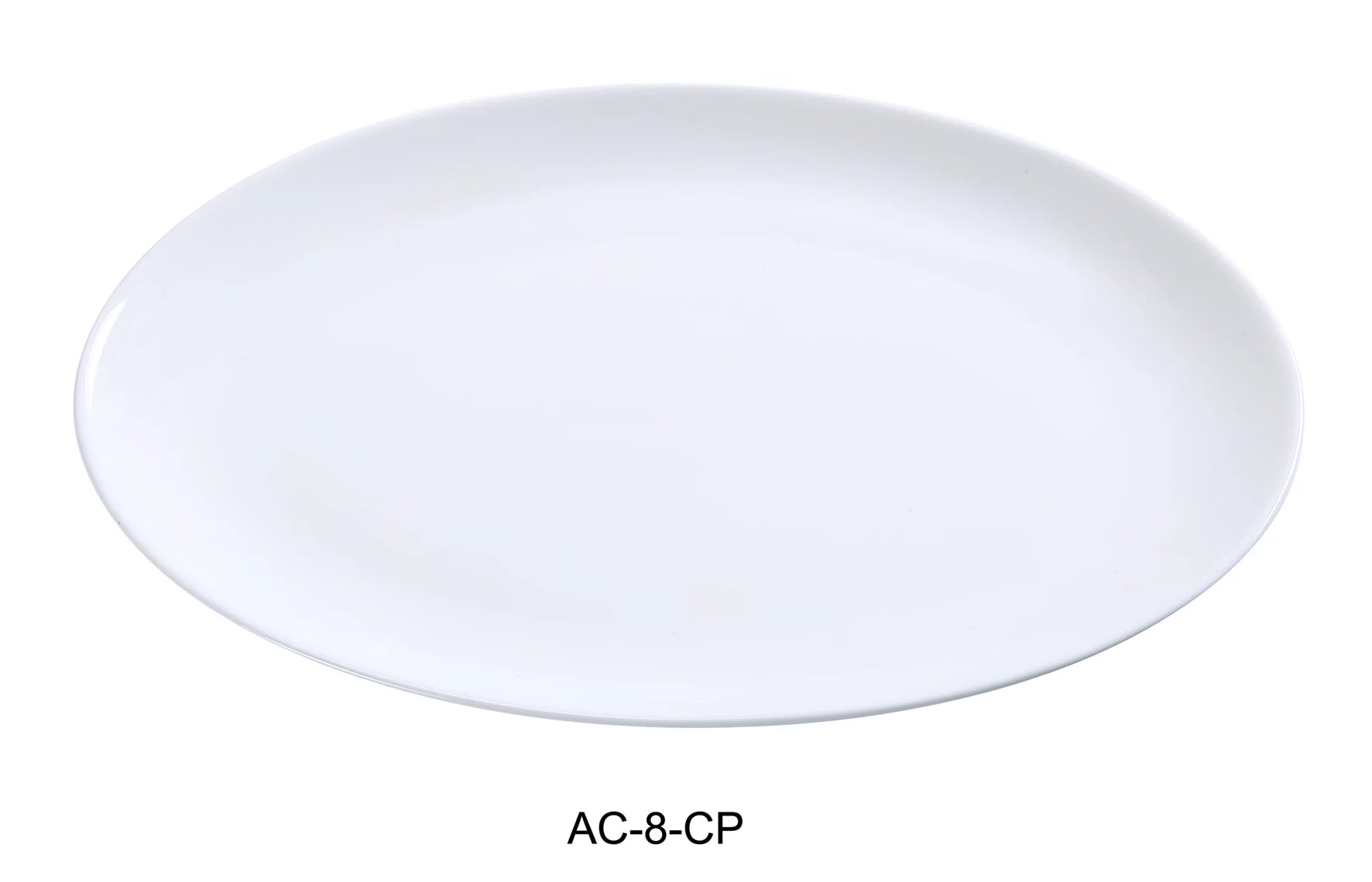 Yanco AC - 8 - CP ABCO Coupe Platter, 8.25"‚ Length x 5.75"‚ Width, China, Super White, Pack of 24