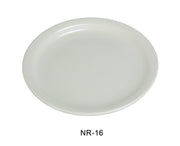 Yanco NR - 16 Normandy Plate, Narrow Rim, 10.5"‚ Diameter, China, American White Color, Pack of 12