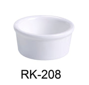 Yanco RK - 208 Ramekin, Smooth, 8 oz Capacity, 4.125"‚ Diameter, 2"‚ Height, China, Super White Color, Pack of 36