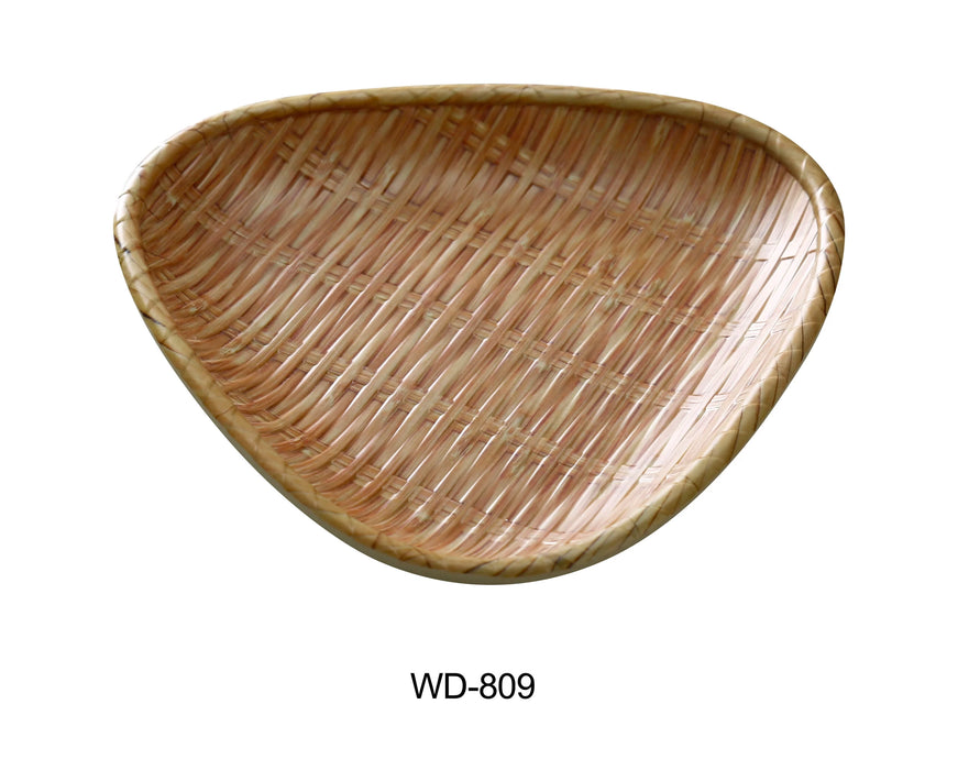 Yanco WD-809 8.75″ Triangular Plate, 1″ Height, Melamine, Bamboo Look Finish, Pack of 24
