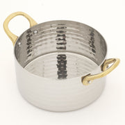 Hammered Stainless Steel Serving Bowl Sauce Pan - 30 Oz.