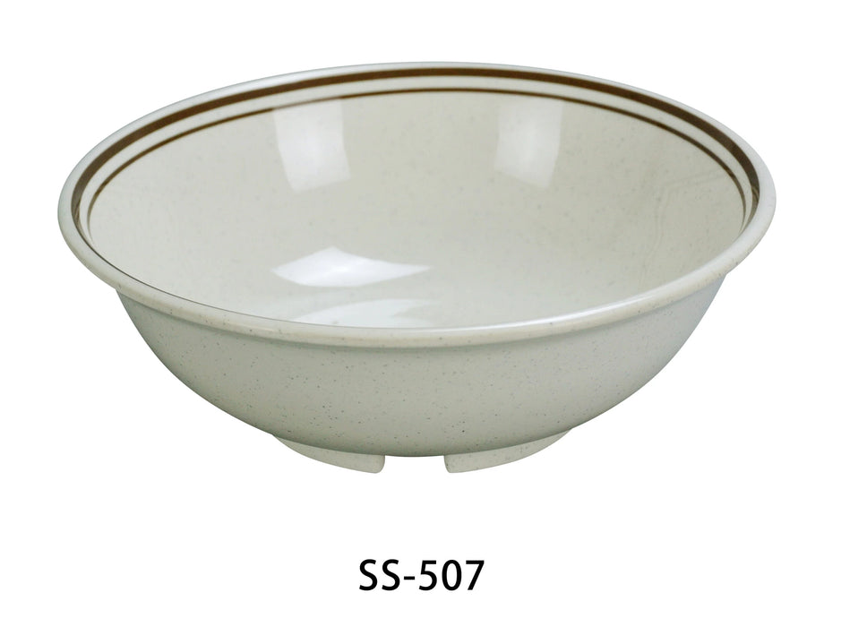 Yanco SS-507 Sesame Rim Soup Bowl, 32 oz Capacity, 2.5″ Height, 7.5″ Diameter, Melamine, Pack of 48