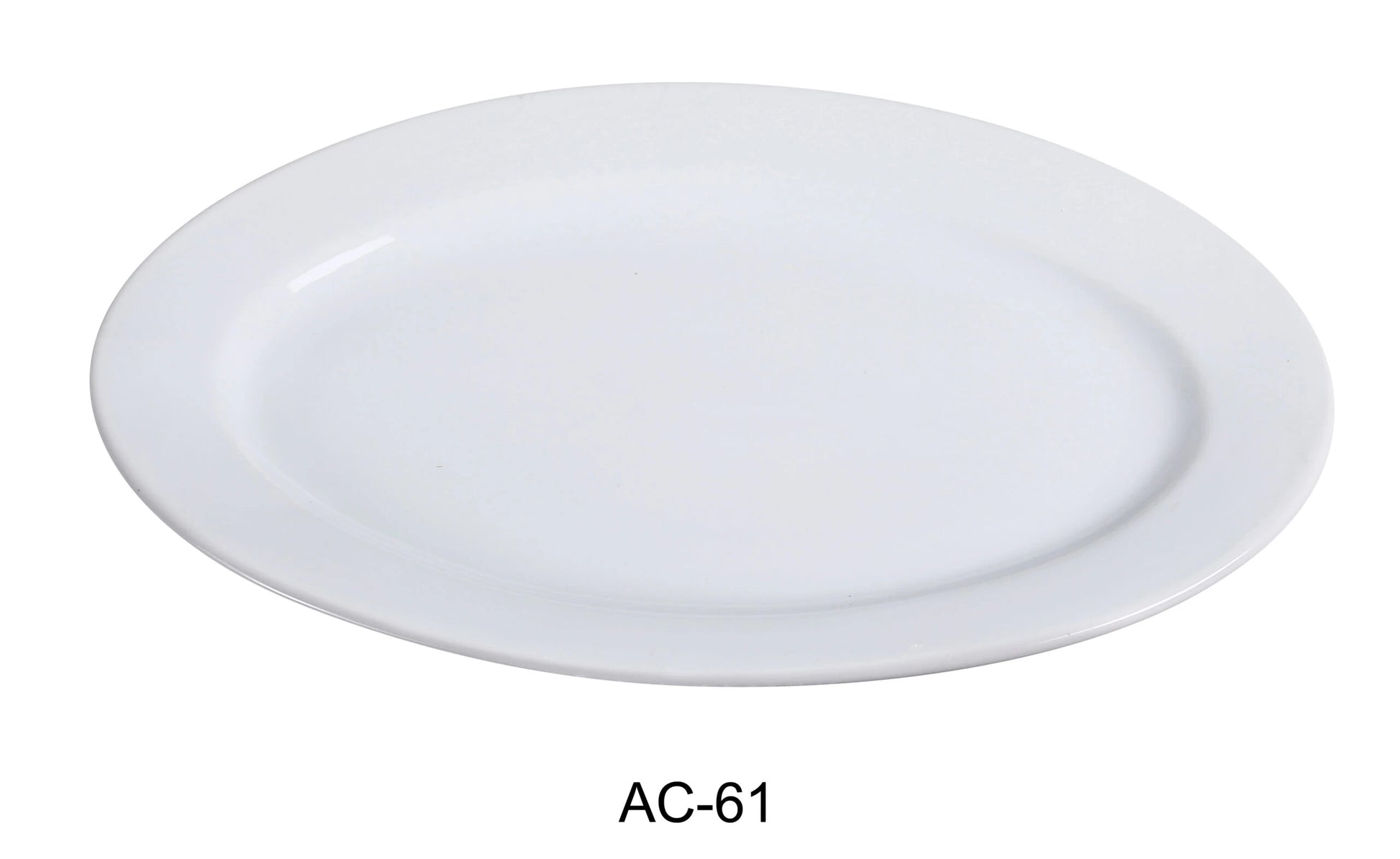 Yanco AC - 61 ABCO Platter, 16"‚ Length x 11.25"‚ Width, China, Super White, Pack of 12