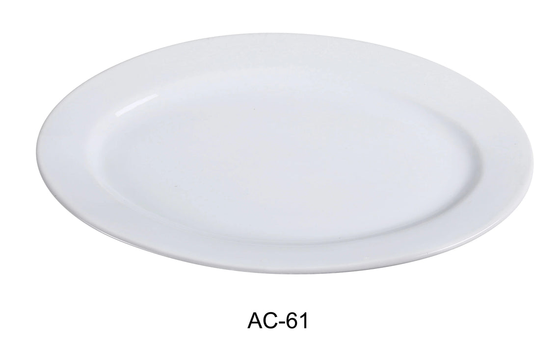Yanco AC-61 ABCO Platter, 16″ Length x 11.25″ Width, China, Super White, Pack of 12