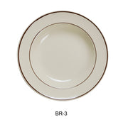 Yanco BR - 3 Brown Speckled Rim Soup Bowl, 10 oz Capacity, 9"‚ Diameter, China, American White Color, Pack of 24