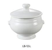 Yanco LB-2 -L Bouillon Cup with Lid, 12 OZ, 3.75" X 3", China, Super White Color, Pack of 24